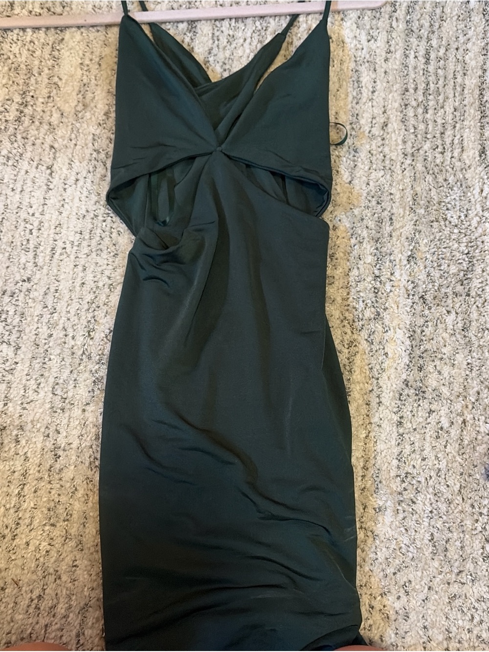 Windsor Dark Green Twist-Front Mini Dress